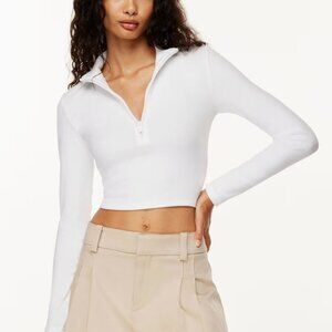 Aritzia Sunday Best Quarter 1/4 Zip Cropped Long Sleeve
